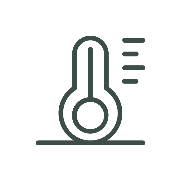 n icon of a thermometer, intended to signify that this mattress has temperature regulating qualities.