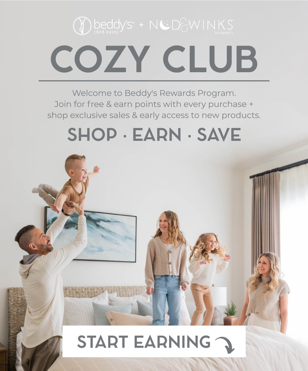 Beddy's cozy club rewards