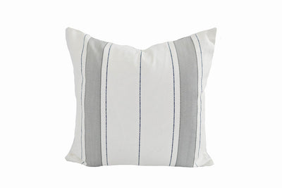 White pillow with gray striping