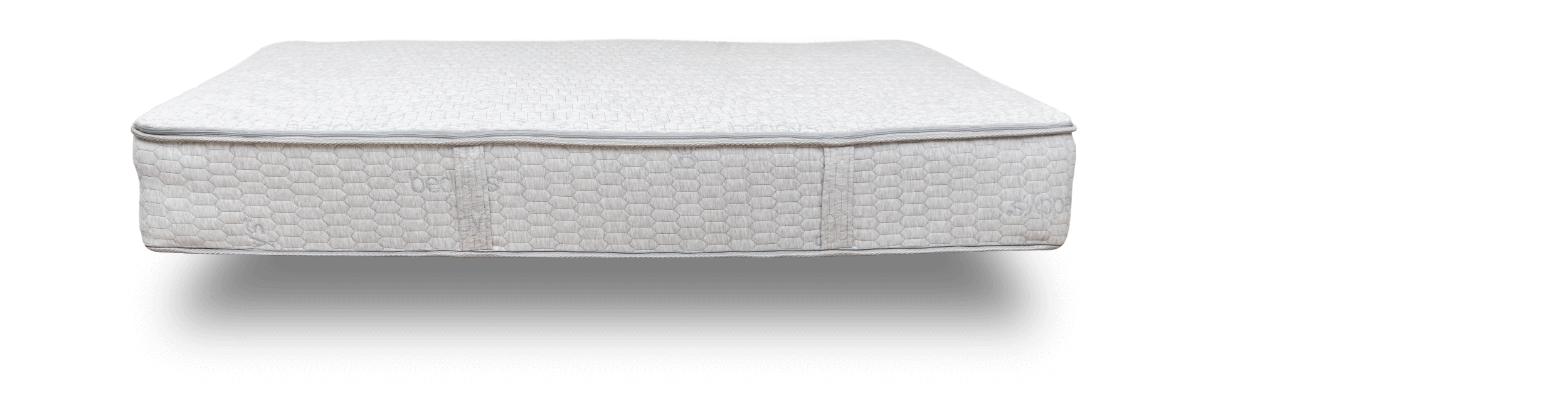 The Beddy's ZipClean mattress on a transparent background with the beddy's logo next to it.