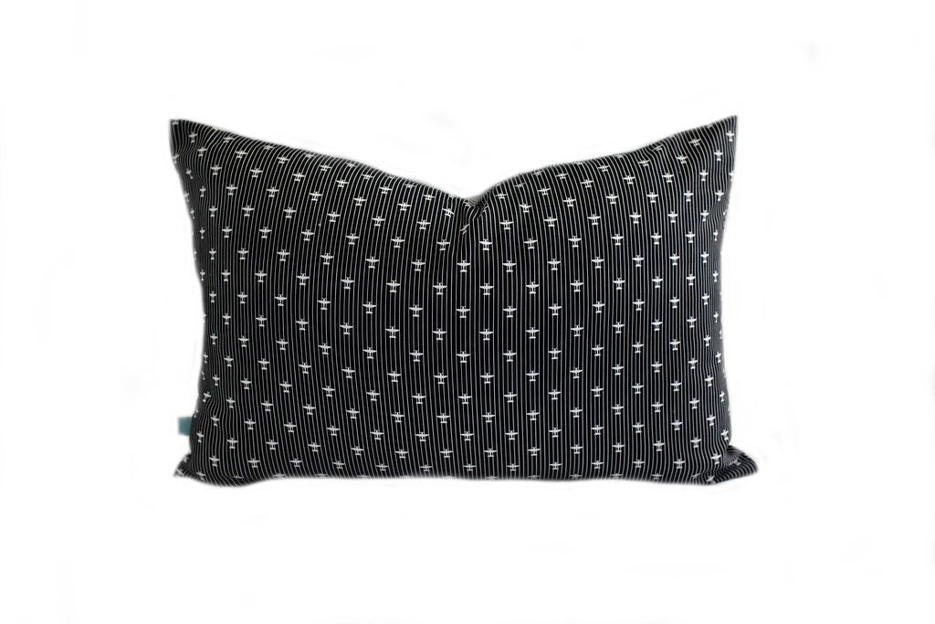 Abstract Black & White Lumbar Pillow - H U N T E D F O X