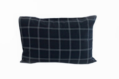Beddy's black plaid pillow
