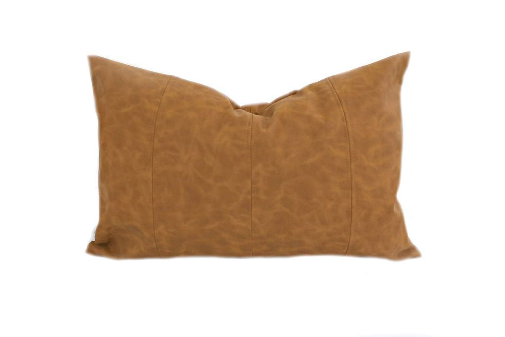 Leather lumbar pillow cover sale