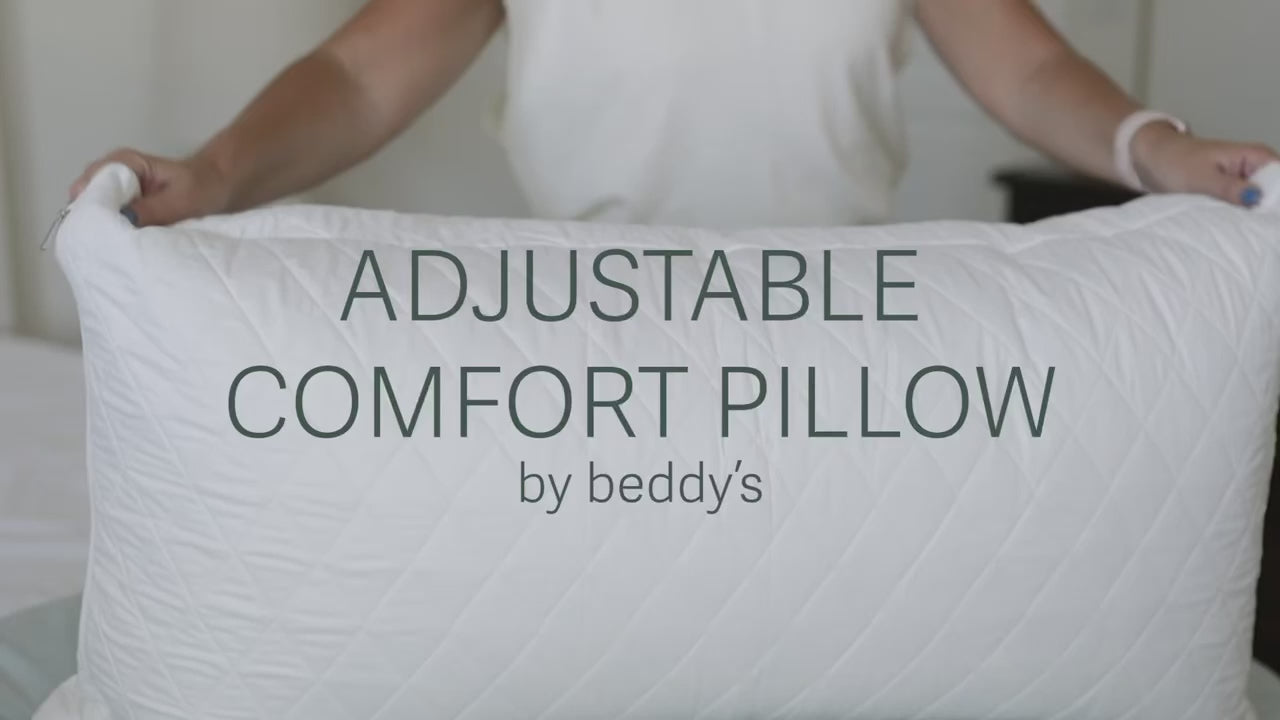 Video showing functionality of adjustable pillow with multiple inserts