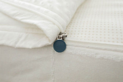 Unzipped white zipper bedding with minky inner lining