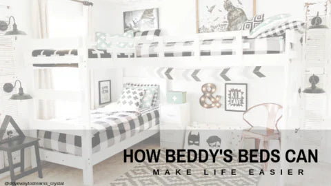 
      An infographic stating how Beddy's bed sets can make your life easier.
    