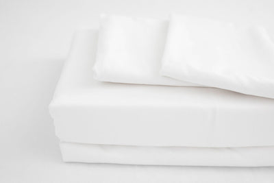White zipper sheet and pillowcase close up