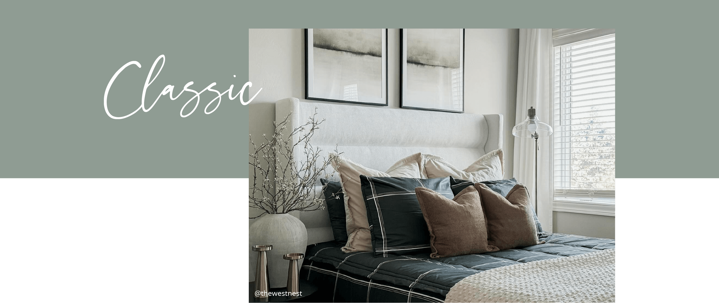 An infographic for Classic level beddy's, featuring a bed made with a black plaid zipper bedding set.