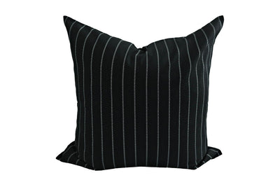 black euro pillow with dotted line stripes
