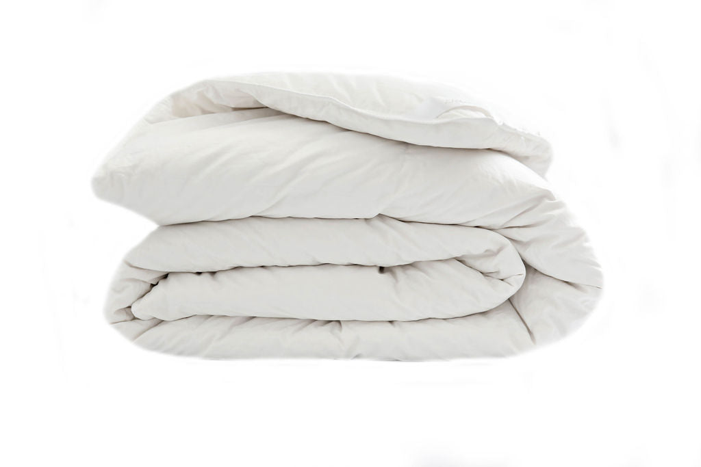 Folded Beddy's duvet on white background