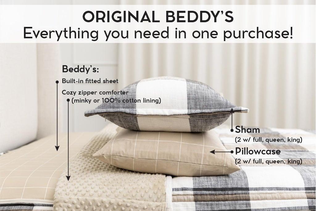 Erin Luxe Plaid Zipper Bedding Bundle | Beddy's Erin Luxe Plaid Zipper Bedding Bundle | Beddy's