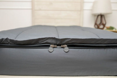 Gray zipper bedding with minky interior