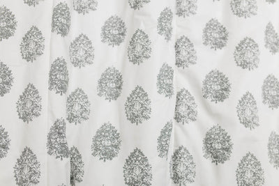 Cream blanket with gray floral design