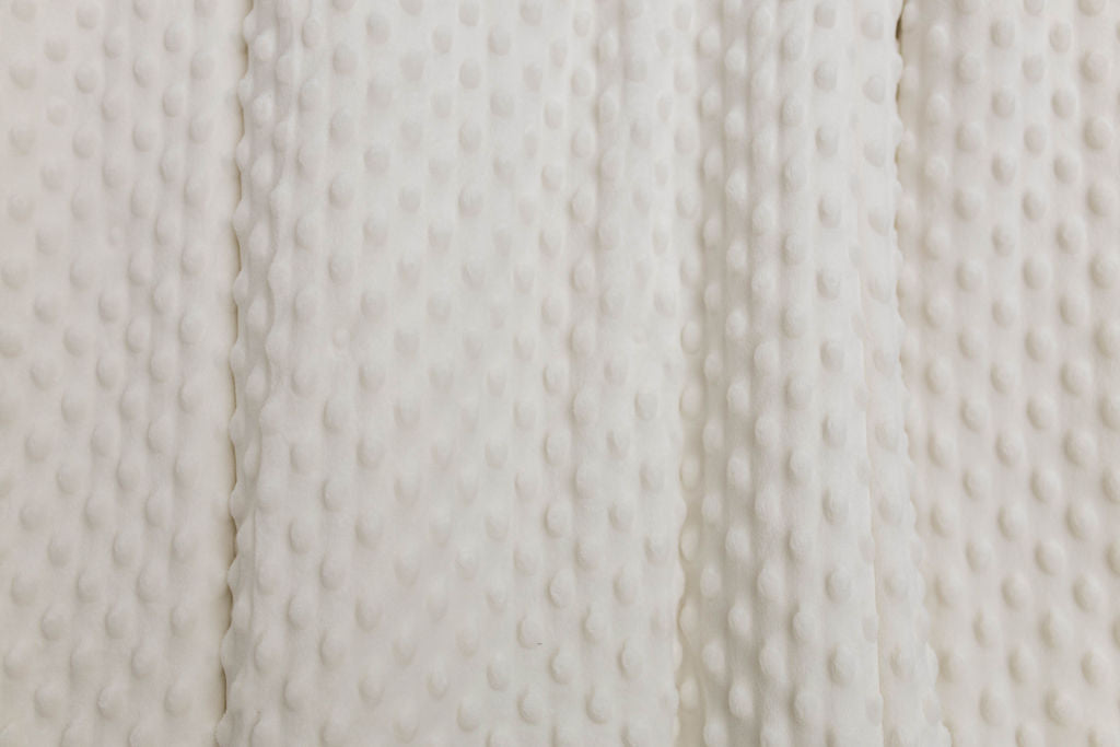 Cream minky interior of a blanket