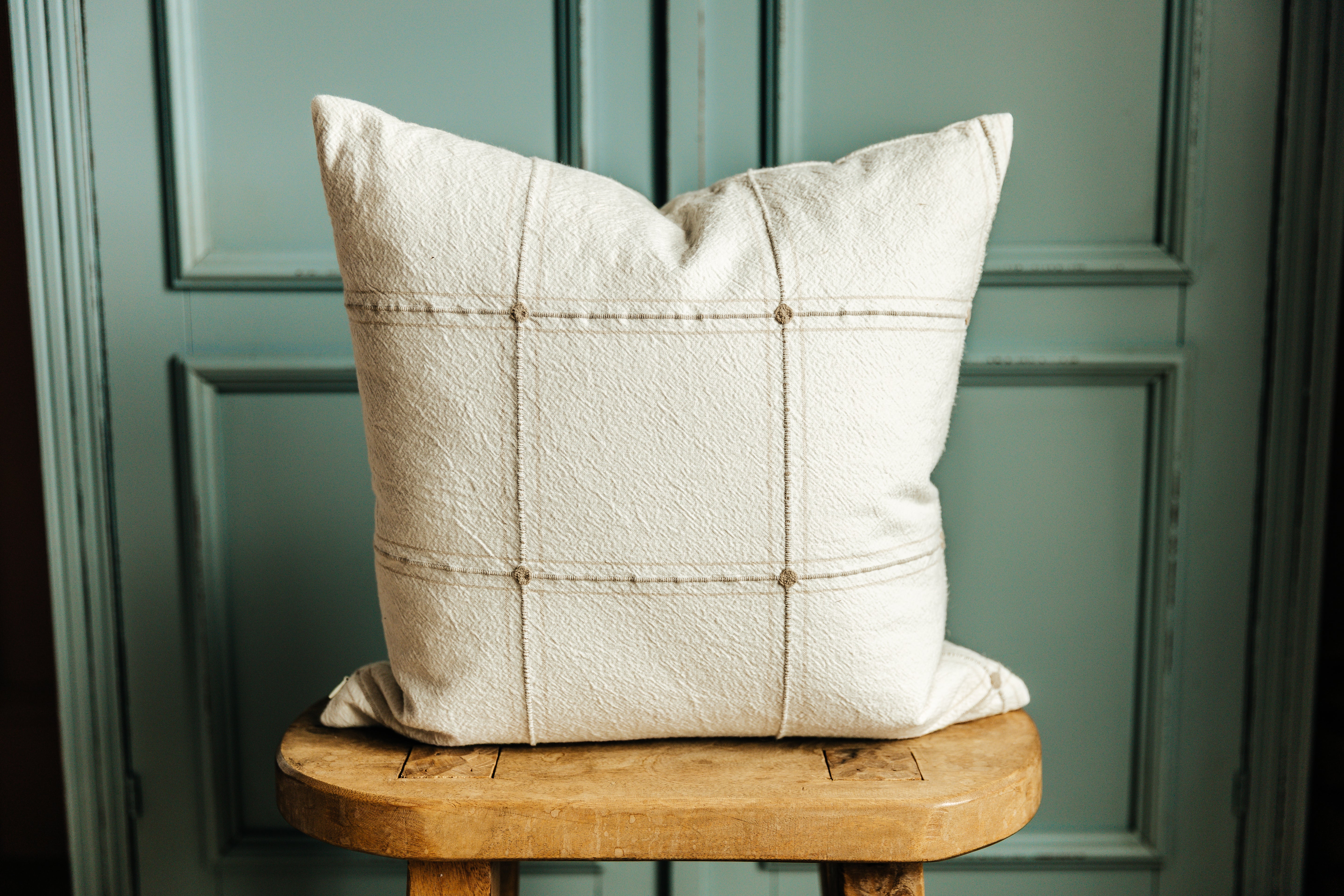 Monroe Medium Neutral Plaid Pillow Cover Beddy's