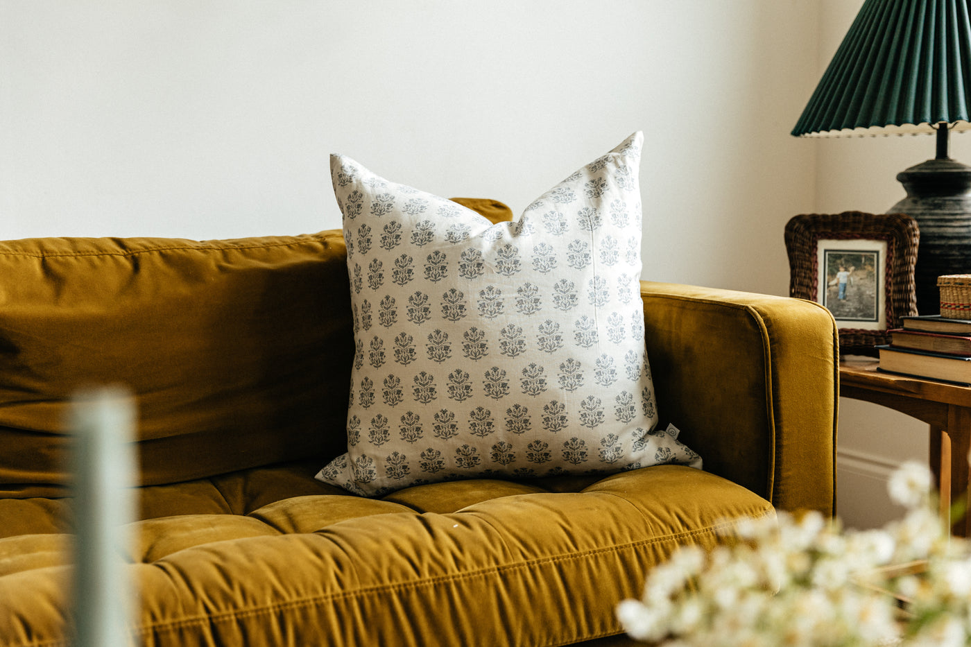 Halston Luxe Floral Euro Pillow Cover