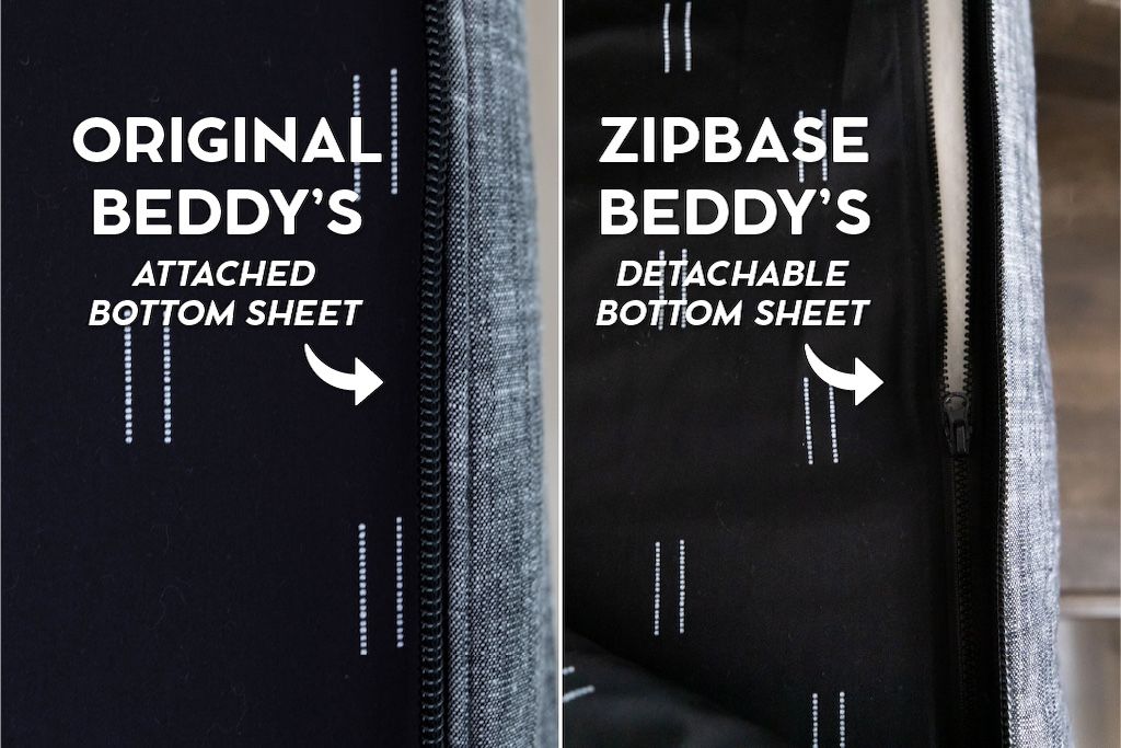 An infographic showing the options for Original and ZipBase in your zipper bedding set.