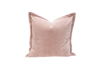 A velvet pink euro sham