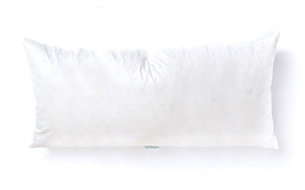 White xl lumbar feather pillow insert