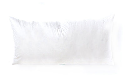 An extra large white lumbar pillow insert.