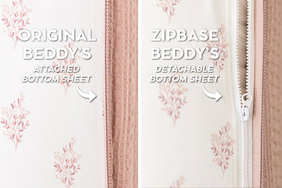 An infographic showing the options for Original and ZipBase in your zipper bedding set.