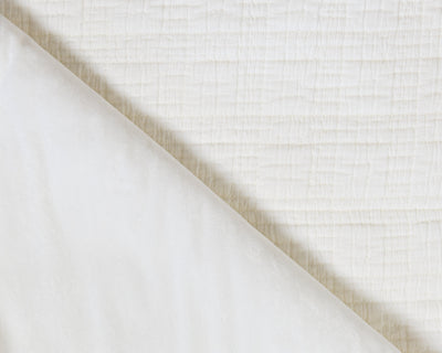 Photo showing both white and white minky side of blanket