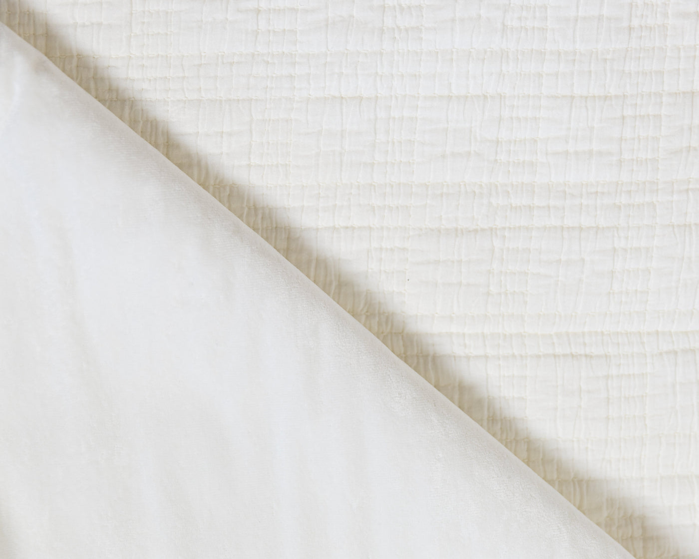 Photo showing both white and white minky side of blanket