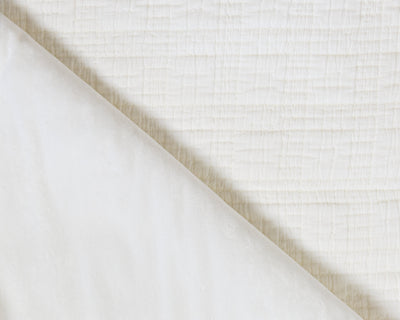 Photo showing both white and white minky side of blanket
