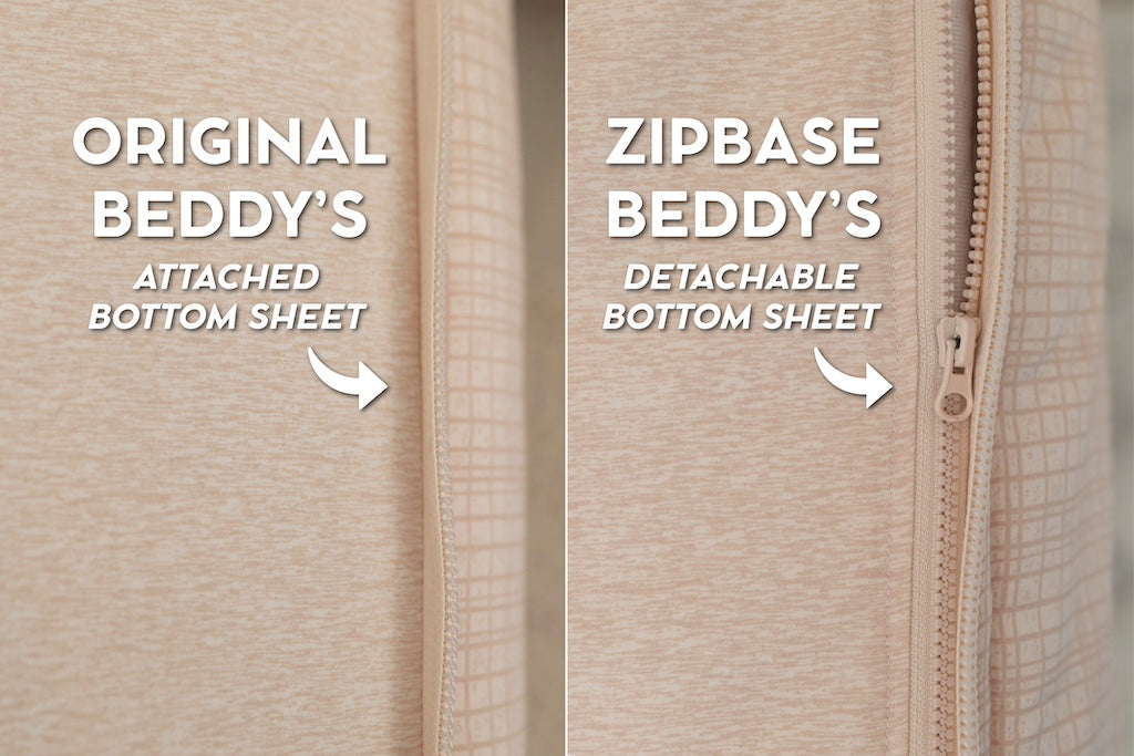 An infographic showing the options for Original and ZipBase in your zipper bedding set.