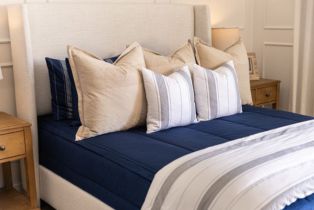 Evan Navy Blue Zipper Bedding Bundle Beddy's