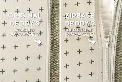 An infographic showing the options for Original and ZipBase in your zipper bedding set.