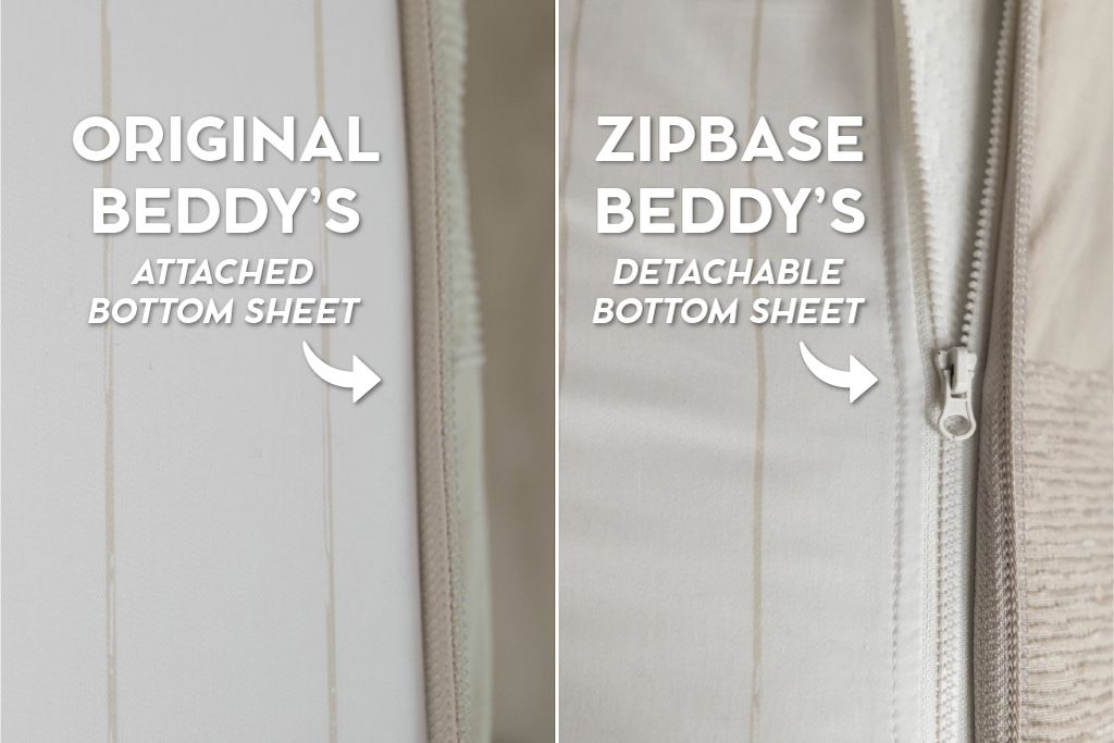 An infographic showing the options for Original and ZipBase in your zipper bedding set.