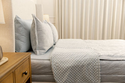 Blue floral zipper bedding