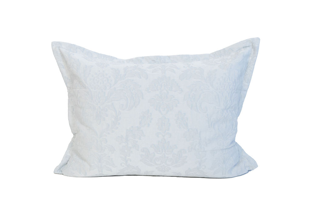 Light blue floral pillow sham