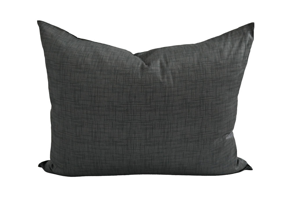 A charcoal sketched design pillowcase on a white background.
