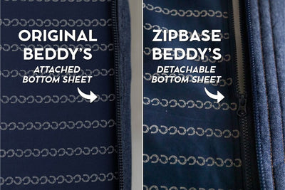 An infographic showing the options for Original and ZipBase in your zipper bedding set.