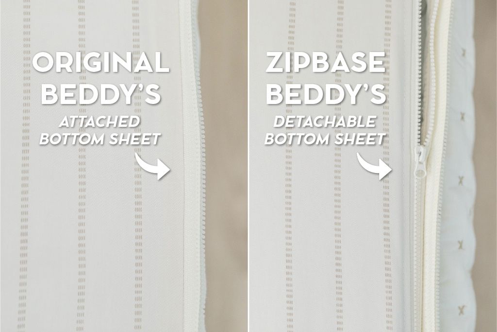 An infographic showing the options for Original and ZipBase in your zipper bedding set.