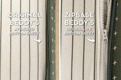 An infographic showing the options for Original and ZipBase in your zipper bedding set.