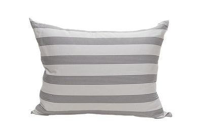 A cream and gray stripe pillowcase