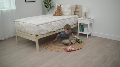 A video highlighting light tan cars kids bedding and it's unique functionalities.