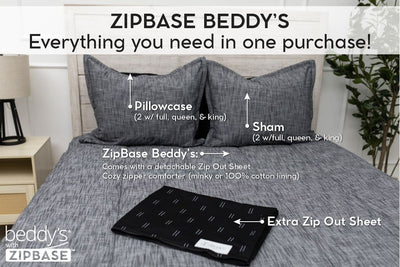 Dark charcoal zipper bedding, All in one bedding, zipper bedding, best bedding for kids, best bedding for adults, dark neutral bedding, zipper sheets