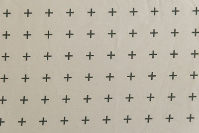 A close up view of a khaki crosshatch cotton patterned interior of a zipper bedding.