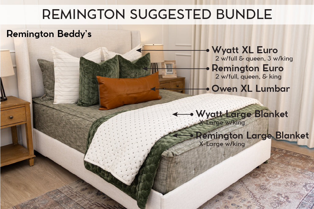 Remington Luxe Green Bedding: Zipper Bedding | Beddy's