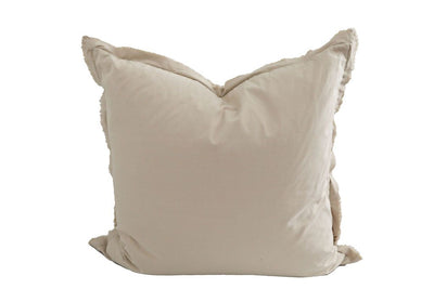 Tan XL euro pillow with frayed edge
