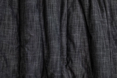 A close up view of a dark charcoal gray blanket.