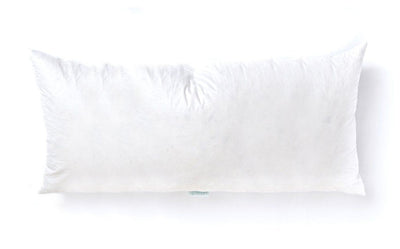 An XL lumbar feather white pillow insert.