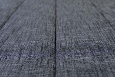 Close up view detailing texture of Dark gray charcoal zipper bedding 