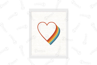 beddy's rainbow heart art work