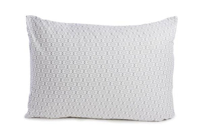 White and gray patterned pillowcase