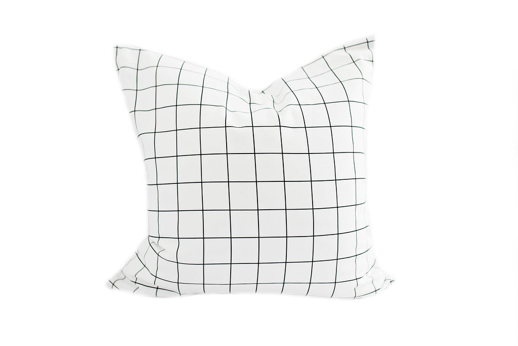 White and black graph pillow